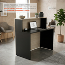 Ver imagem 5 de Balcão de Atendimento para Recepção 120cm Bancada Dupla Studio Legno Crema/Preto Bege