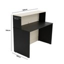 Ver imagem 3 de Balcão de Atendimento para Recepção 120cm Bancada Dupla Studio Legno Crema/Preto Bege