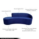 Ver imagem 4 de Sofá Decorativo 3 Lugares 210cm Abby Encosto Direito Curvo Veludo Azul Marinho G15 - Gran Belo