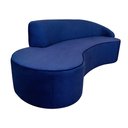 Ver imagem 2 de Sofá Decorativo 3 Lugares 210cm Abby Encosto Direito Curvo Veludo Azul Marinho G15 - Gran Belo