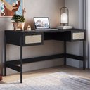 Ver imagem 2 de Mesa Escrivaninha Home Office Pés Madeira Arlo A10 Nero/preto - Mpozenato