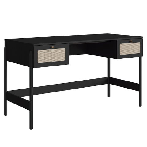 Mesa Escrivaninha Home Office Pés Madeira Arlo A10 Nero/preto - Mpozenato
