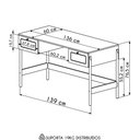Ver imagem 4 de Mesa Escrivaninha Home Office Pés Madeira Arlo A10 Nero/preto - Mpozenato