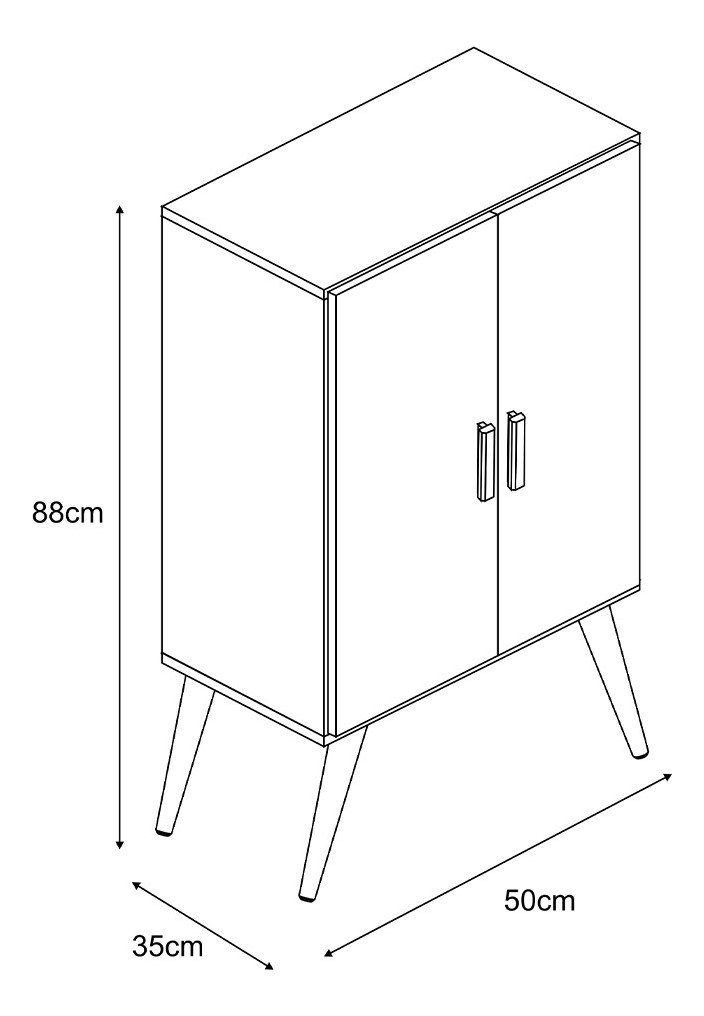 Sapateira Cali em Mdf Base Madeira 2 Portas e 3 Prateleiras:branco - 4