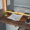 Ver imagem 1 de Cuba de Apoio para Banheiro L34 Lux Quadrada Folha Compace