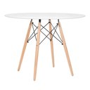 Ver imagem 2 de Conjunto de Mesa Redonda Eames 100cm Branco + 6 Cadeiras Eiffel Dsw Preto