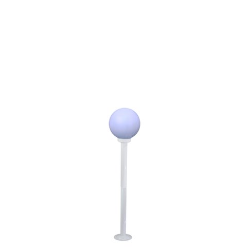 Poste de Jardim com Globo de Polietileno Leitoso 1,30m p10/b15 em Aço Branca