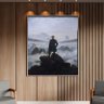 Quadro Decorativo Tela Canvas Conceito Caminhante sobre o Mar de Névoa - Caspar Friedrich com Moldur - 2