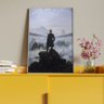 Quadro Decorativo Tela Canvas Conceito Caminhante sobre o Mar de Névoa - Caspar Friedrich com Moldur - 4
