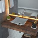 Ver imagem 1 de Cuba de Apoio para Banheiro L34 Lux Quadrada Folha Compace