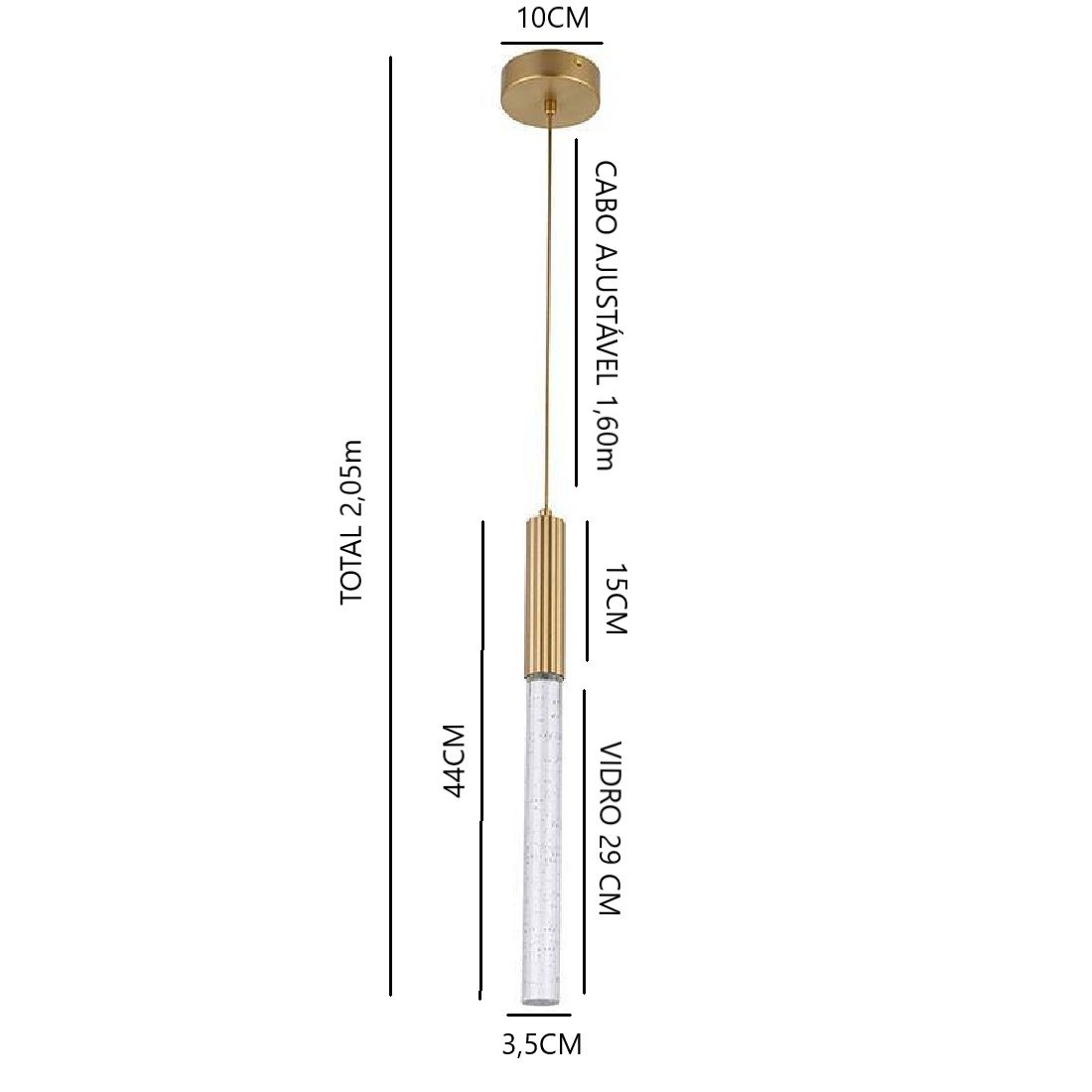 Pendente Led Bolhas Dourado Cabeceira de Cama Mesa Balcão Bancada Quarto Lavabo - 4