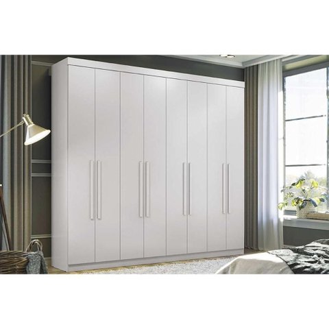 Guarda Roupa 8 Portas e 4 Gavetas Master New 8.4 Branco - Santos Andirá