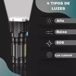 Lanterna de Led Recarregável com Indicador de Bateria - 4