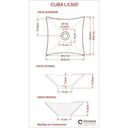 Ver imagem 3 de Cuba de Apoio para Banheiro L30 Lux Quadrada Folha Compace