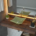 Ver imagem 1 de Cuba de Apoio para Banheiro L30 Lux Quadrada Folha Compace