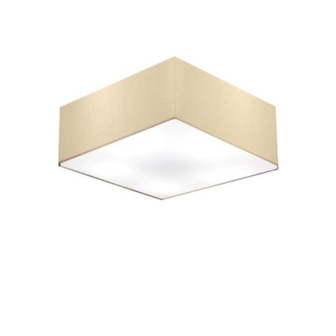 Plafon Quadrado Vivare Md-3050 Cúpula em Tecido 12/40x40cm - Bivolt - Algodão Crú - Bivolt
