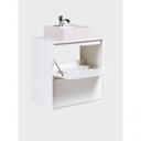 Ver imagem 7 de Gabinete para Banheiro com Cuba e Armario 60cm Mdf Branco Dubai - On Móveis
