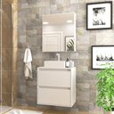 Ver imagem 1 de Gabinete para Banheiro com Cuba e Armario 60cm Mdf Branco Dubai - On Móveis