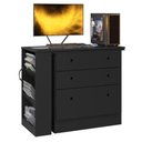 Ver imagem 2 de Cômoda Mesa Giratória Gamer 4840 3 Gavetas MDP Preto Fosco Qmovi