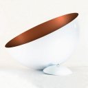 Ver imagem 6 de Luminaria de Teto Pendente Meia Lua 60 Cm Branco/cobre