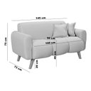 Ver imagem 5 de Conjunto Dallas Namoradeira com Duas Poltronas em Linho Pes em Madeira: Grafite