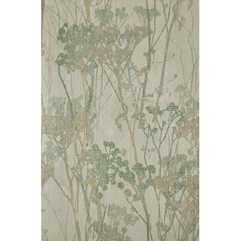Papel de Parede Vinilico Refugio Larissa Folhagens Verde/Bege 4521
