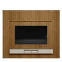 Ver imagem 1 de Painel Ripado Modular 2.6 para Tv até 75 com Nicho e Prateleira Emily-nature-offwhite - Edecasamovei