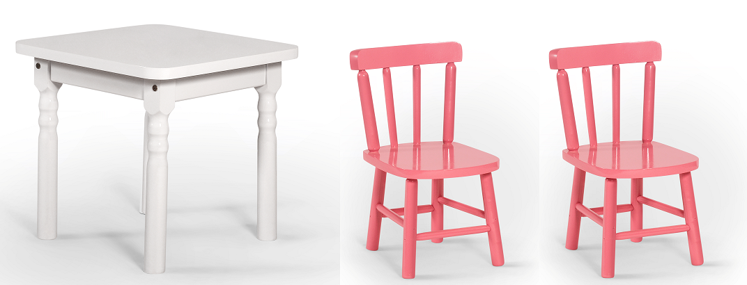 Conjunto Infantil 60x60 com 2 Cadeiras - Rosa - JM Móveis