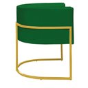 Ver imagem 4 de Kit 4 Poltronas Reforçadas Decorativa Sala Nayara Base Ferro Dourado Suede Verde