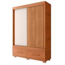 Ver imagem 1 de Guarda Roupa Solteiro 2 Portas 2 Gavetas Sereno Freijó Off White - Caemmun Móveis