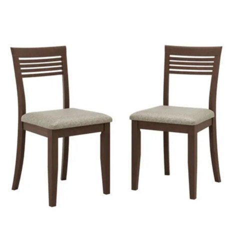 Conjunto 2 Cadeiras Rubi Madeira Maciça Linho Café Finestra Móveis