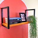 Ver imagem 2 de Prateleira de Ferro e Madeira Industrial de Parede Style 1 Prateleira 60cm Carvalho e Preto