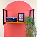 Ver imagem 1 de Prateleira de Ferro e Madeira Industrial de Parede Style 1 Prateleira 60cm Carvalho e Preto