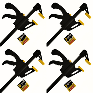 Kit Jogo com 4 Grampos Tipo Sargento de Aperto Rápido 24" Polegadas 600mm para Marcenaria Fertak