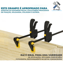 Kit Jogo com 4 Grampos Tipo Sargento de Aperto Rápido 24" Polegadas 600mm para Marcenaria Fertak - 3