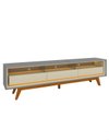 Ver imagem 2 de Rack Home para TV 85 Polegadas Sala Pés Madeira Tunísia Cor:Off-White e Cinza