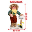 Ver imagem 6 de Kit Casal Espantalhos Festa Junina Xará Fazenda Sítio 50cm