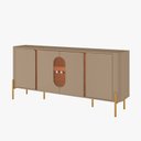 Ver imagem 2 de Aparador Buffet Prime 4 Portas LED Vidro 180cm Sala Jantar Hall de Entrada Cantinho Cafe:Fendi