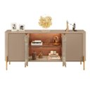 Ver imagem 4 de Aparador Buffet Prime 4 Portas LED Vidro 180cm Sala Jantar Hall de Entrada Cantinho Cafe:Fendi