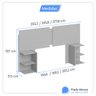 Cabeceira Cama Casal Queen King Solteiro Box com Mesa Apoio Davi:off White/freijo - 7
