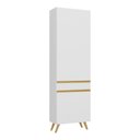 Ver imagem 2 de Paneleiro 2 Portas 62cm Veneza Multimóveis V3746 Branco/dourado