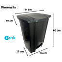 Ver imagem 6 de Coletor Lixeira de Pedal 50 Lt Tonk Preto