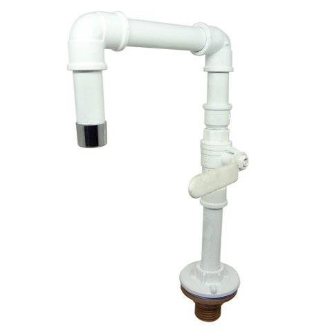 TORNEIRA DESIGN INDUSTRIAL EM PVC REGISTRO ESFERA 1/2 - BRANCA