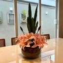 Ver imagem 1 de Arranjo Grande Centro de Mesa Lírio Rosa Artificial Completo Decore Fácil Shop