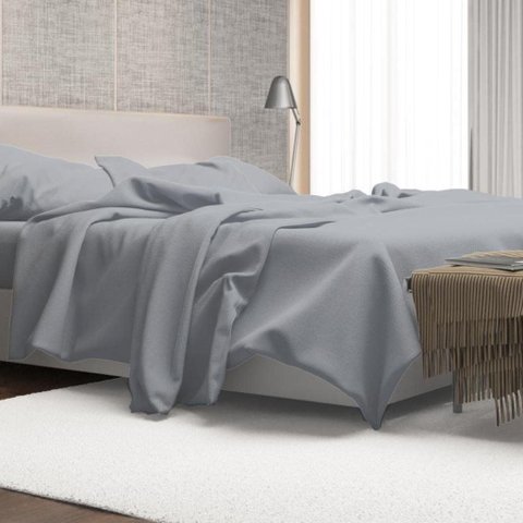 Jogo de Lençol 4 Peças Golden Rozac 200 Fios Hypercal Quenn Cinza