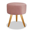 Ver imagem 1 de Puff Pufinho Redondo Pés Palito Suede Rosê Recepção Sala Quarto - Bela Móveis