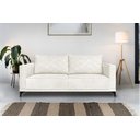 Ver imagem 1 de Sofá Viena 3 Lugares Bouclê Branco 2.00m Pés em Aço para Sala Bz Home Decor