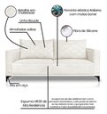 Ver mais imagens de Sofá Viena 3 Lugares Bouclê Branco 2.00m Pés em Aço para Sala Bz Home Decor