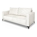 Ver imagem 3 de Sofá Viena 3 Lugares Bouclê Branco 2.00m Pés em Aço para Sala Bz Home Decor