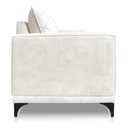 Ver imagem 4 de Sofá Viena 3 Lugares Bouclê Branco 2.00m Pés em Aço para Sala Bz Home Decor